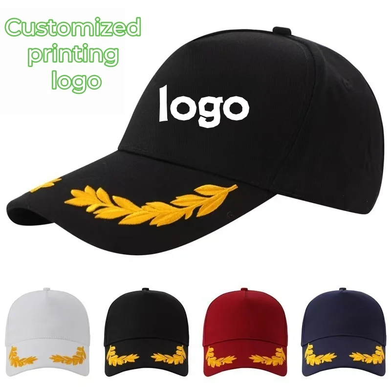 Nuovo cappellino da baseball personalizzato con logo stampato, cappellino casual da uomo, cappellino con spiga di grano, cappellino sportivo a tinta unita da uomo, cappellino da baseball da donna