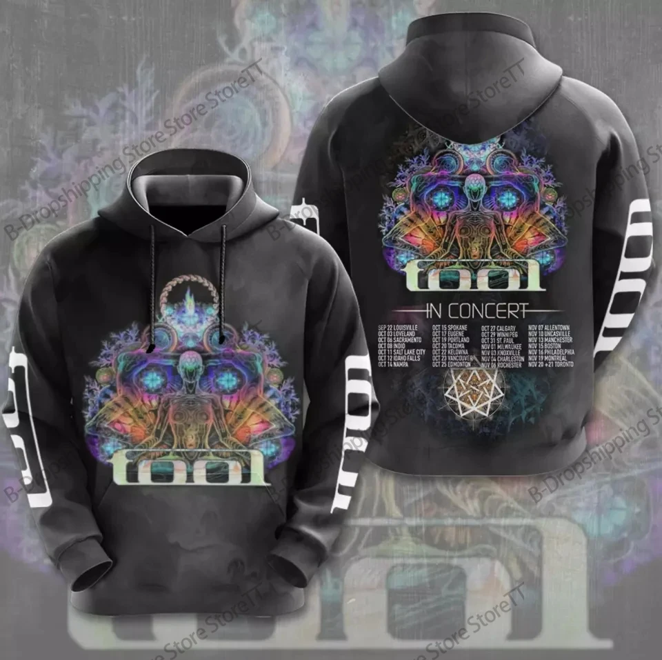 Felpa con cappuccio da uomo Tool Rock Band Felpa con cappuccio con stampa 3D Uomo Donna Moda Felpa con cappuccio a maniche lunghe Felpa con cappuccio oversize da uomo Tuta da uomo