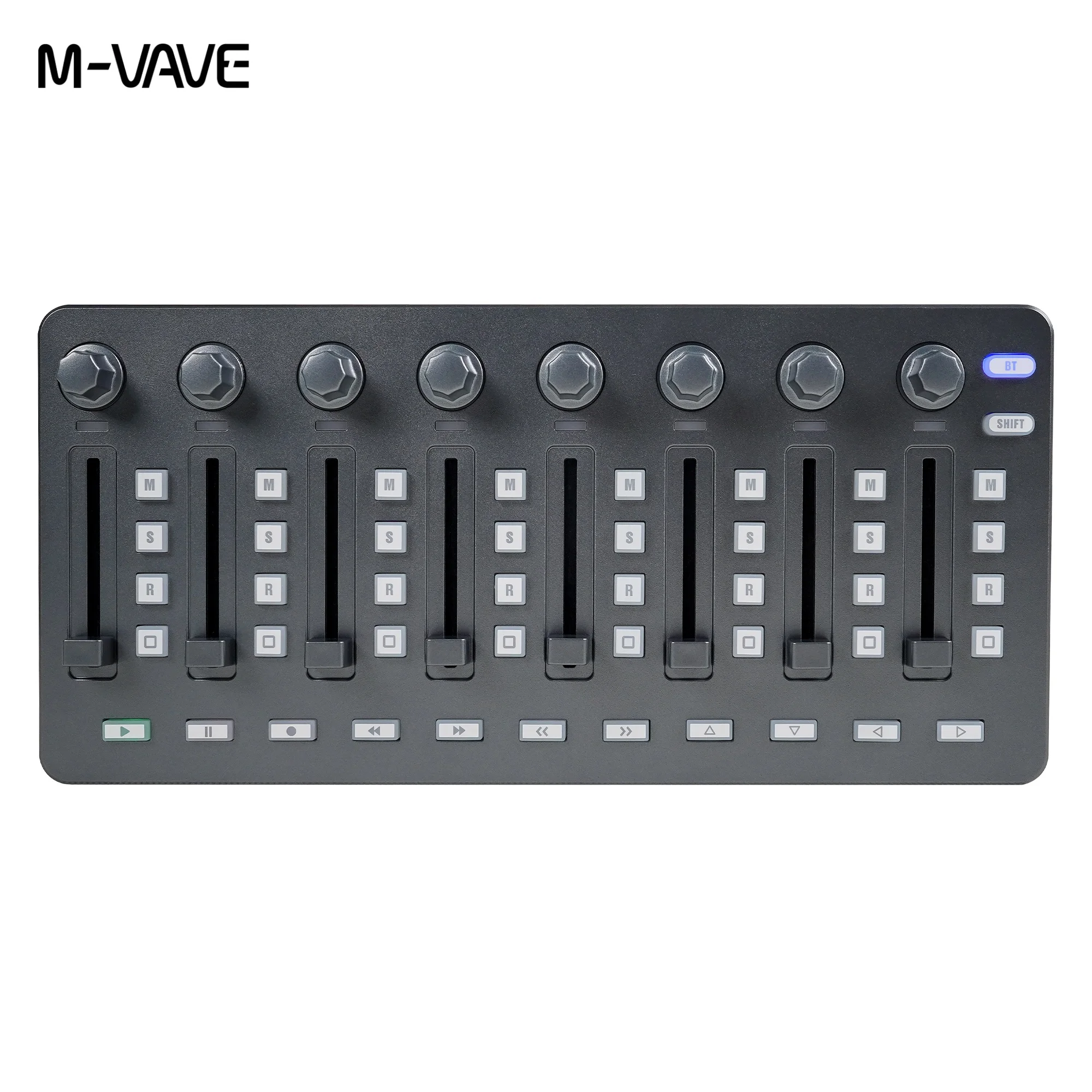 Console MIDI M-VAVE SMC MIXER grise, 8 faders, 8 boutons, rechargeable, USB Type-C, pour Windows, Mac, iOS, Android, créateur de musique
