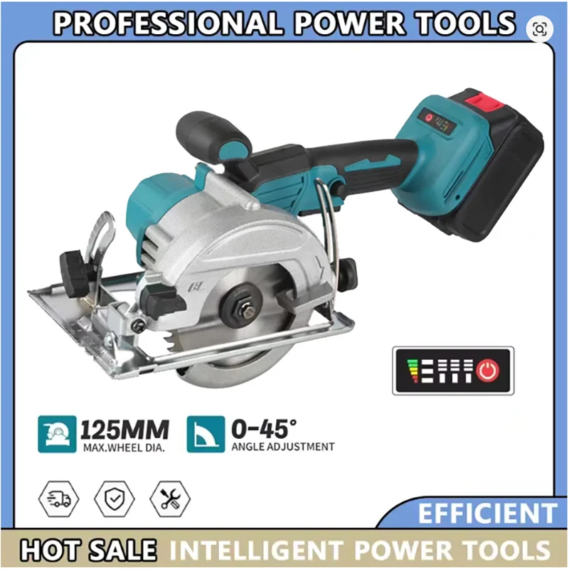 Nouvelles scies circulaires électriques sans balais de 5 pouces, outil de coupe sans fil, outils de travail du bois portatifs pour batterie Makita 18V