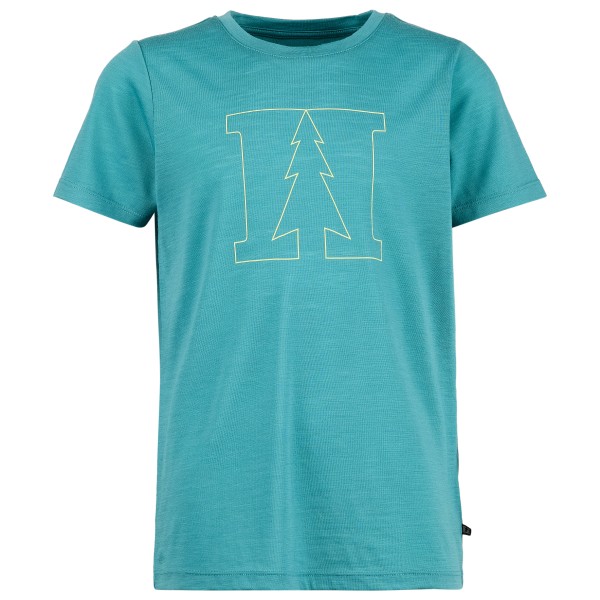 Heber Peak - Kid's MerinoMix150 PineconeHe. Print T-Shirt - Merinoshirt Gr 152 türkis