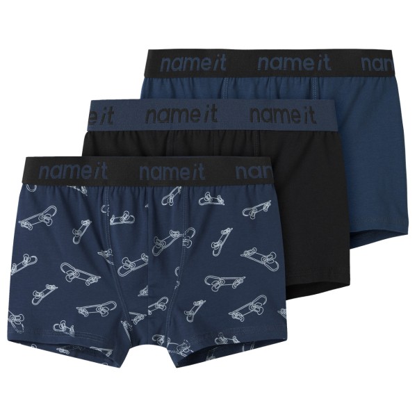Name it - Kid's NKMBoxer Titan Skater 3-Pack - Unterhose Gr 122/128 blau