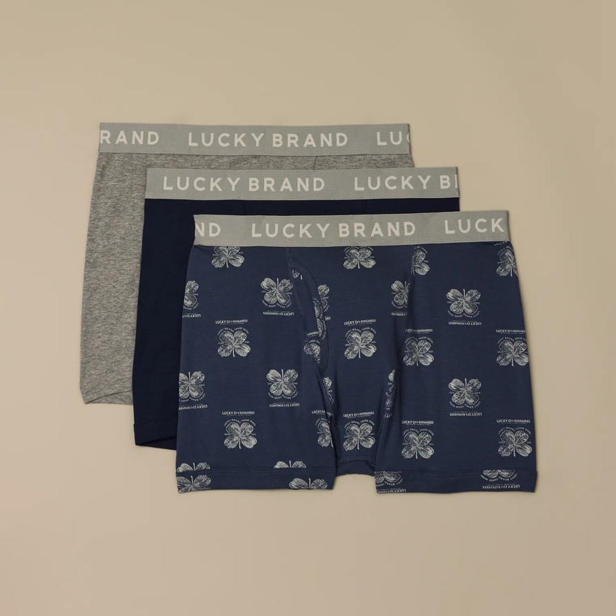 Lucky Brand 3 Pack Boxer Brief Cotton - Men's Accessories Underwear Boxers Briefs, Size S