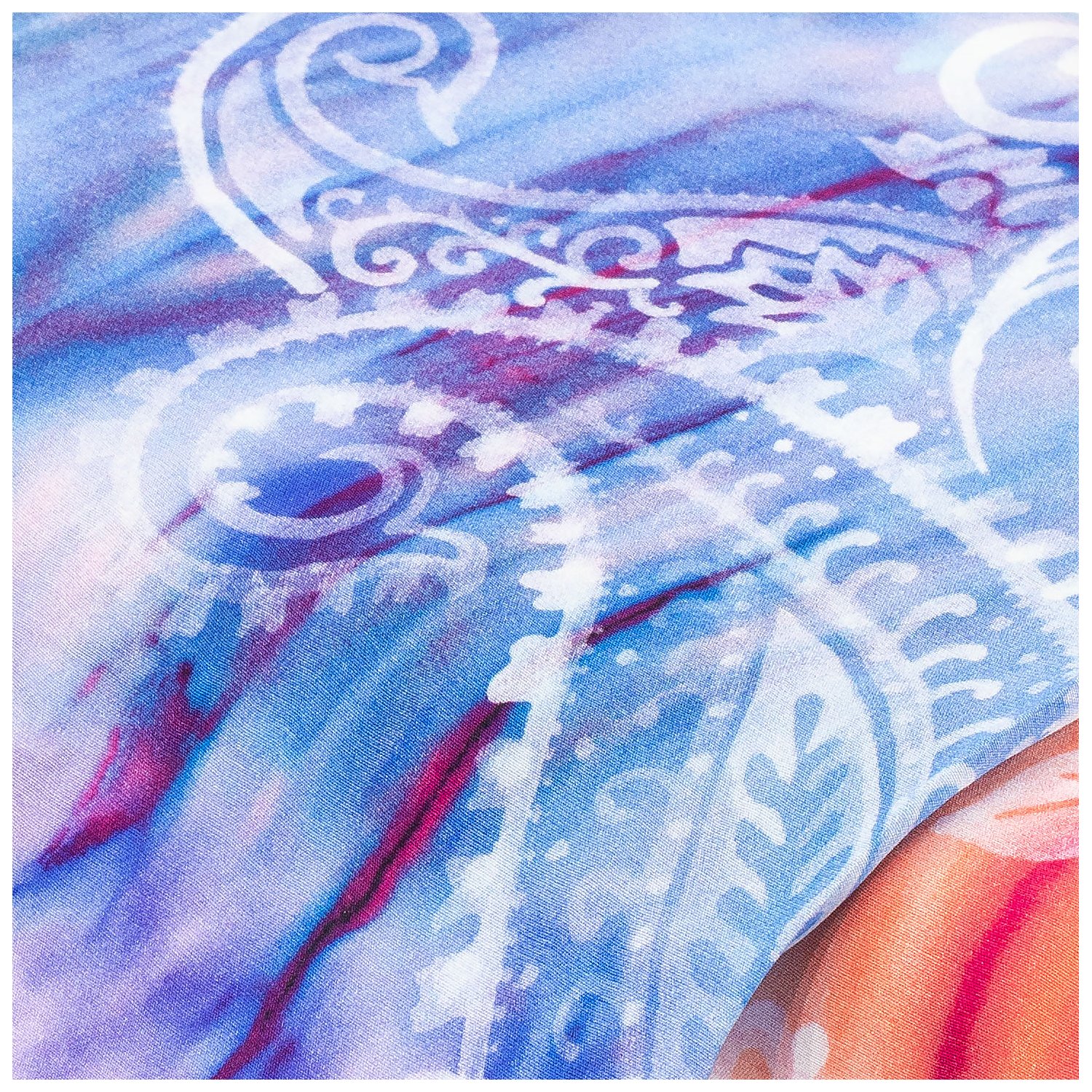 Viskose-Blusenstoff/Javanaise Trend, lila/apricot Image