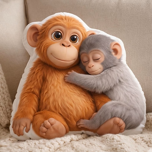 Peluche singe virale – Peluche bébé singe inspirée de l'histoire du zoo japonais, cadeau singe avec animal en peluche, cadeau singe viral - Lightinthebox.com/fr