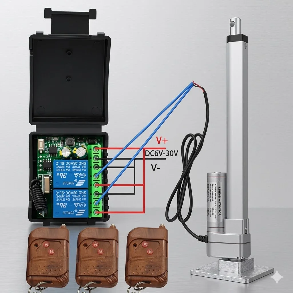 12V 9~30V Empfängermodul Schalter & Sender für LED-Tür-Elektromagnetschloss Universeller Aktuator Motorsteuerung 2CH Image