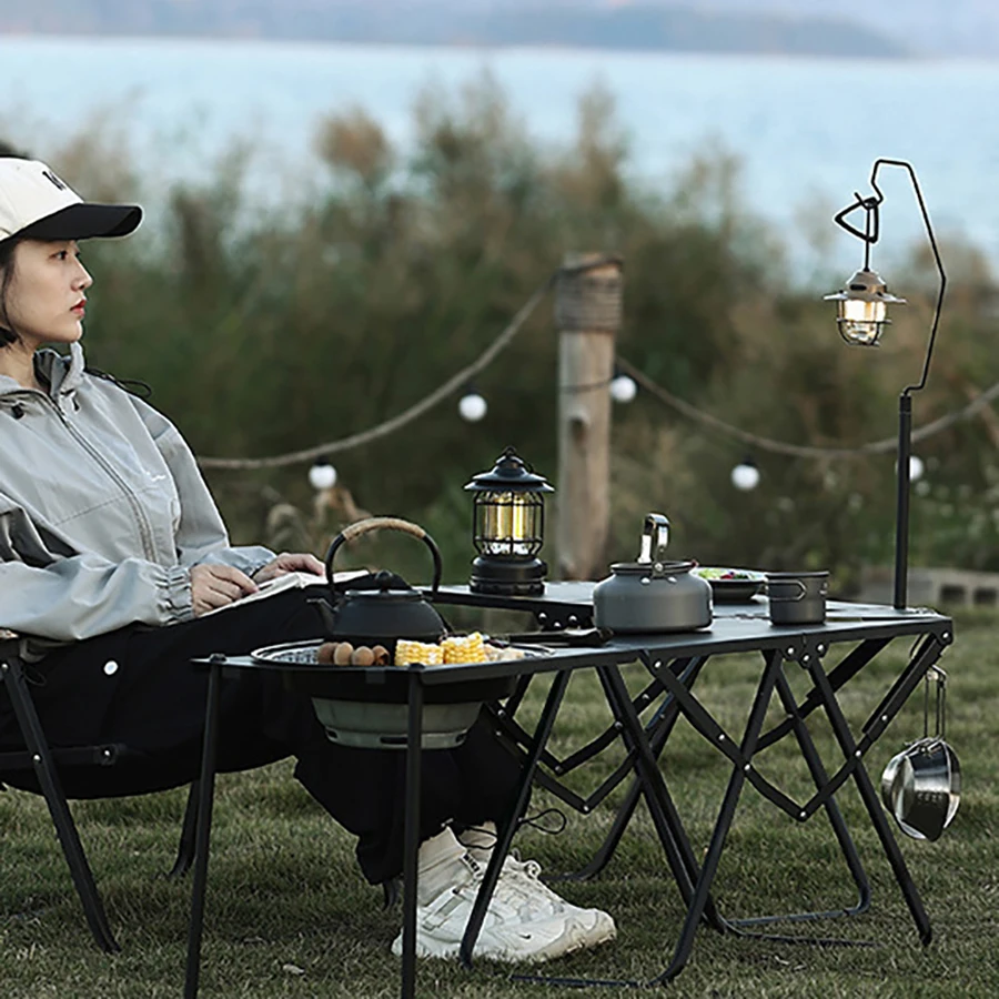 TARKA IGT Camping Taktischer Tisch, montagefreier Klapptisch aus Kohlenstoffstahl, faltbarer Grill- und Picknicktisch für 1 Person, für Autoreisen Image