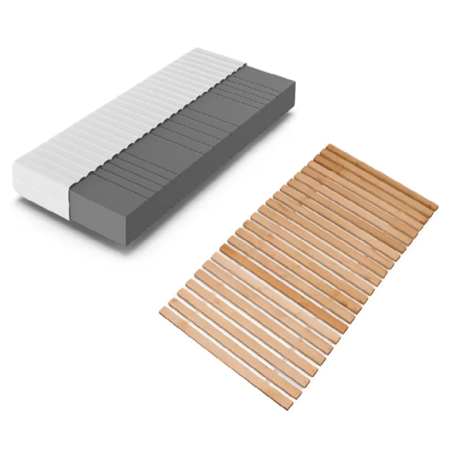 Matratzenset - Kaltschaummatratze Betten-ABC KSP-500 - Das Original + Premium Rollrost aus Erle Massivholz H2