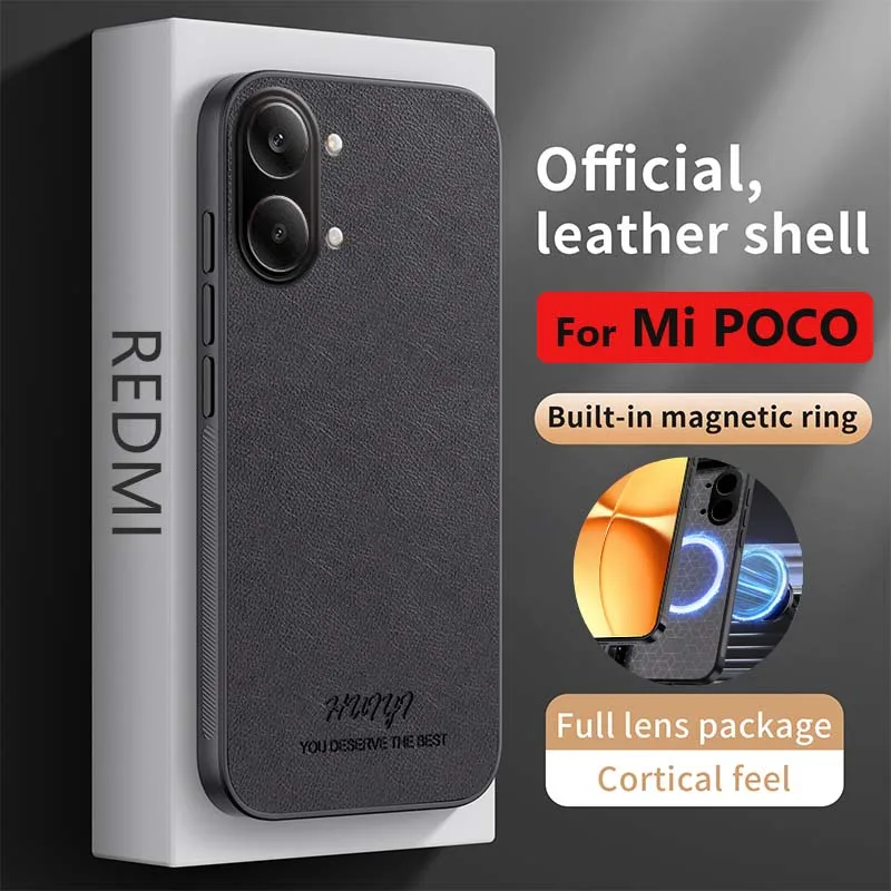 Luxuriöse Business-Lederhülle für Mi POCO X5 X6 X7 X8 Pro Max X3 NFC F5 F6 F7 F8 Pro Ultra M6 M7 M8 Pro M5S Handyhülle Image