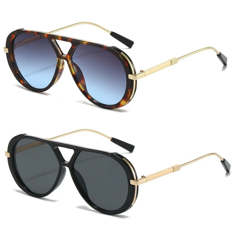 2/1 Stück Aviator-Sonnenbrillen für Damen und Herren, Paar-Sonnenbrillen, modische UV400-Brillen, übergroße Luxus-Freizeit-Reisebrillen, Oculos Lentes Image