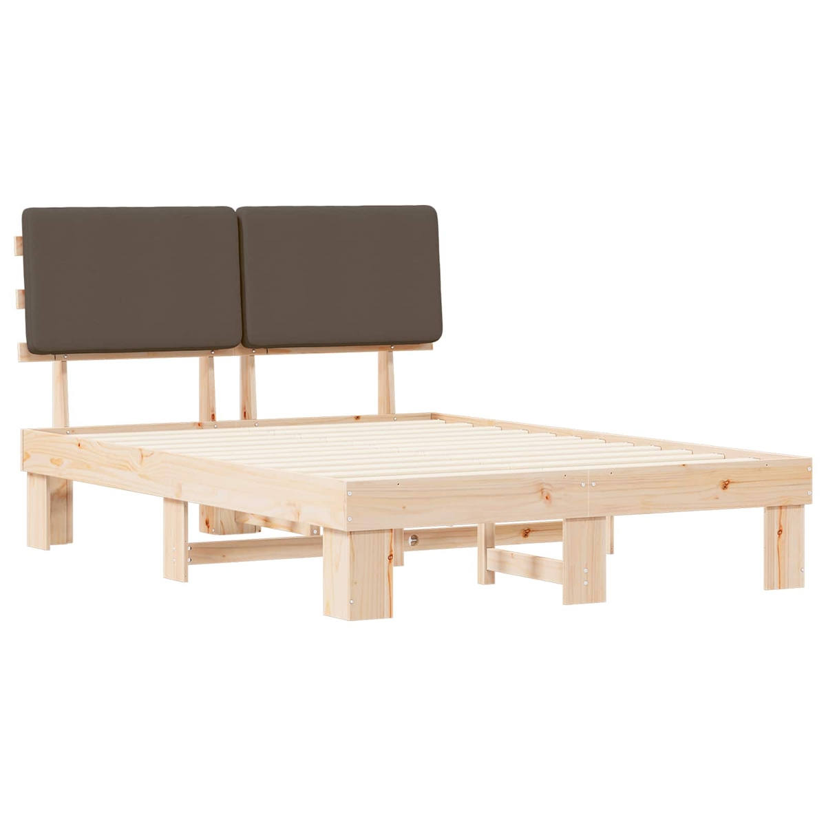 vidaXL Bettgestell mit gepolstertem Kopfteil Taupe 160 x 200 cm Image