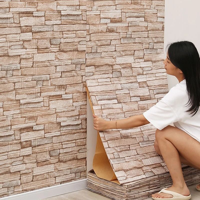 3D Imitation Brick Wall Sticker Set | Waterproof Self Adhesive DIY Wallpaper roman Tiles 30 Pcs 35cm X 30cm