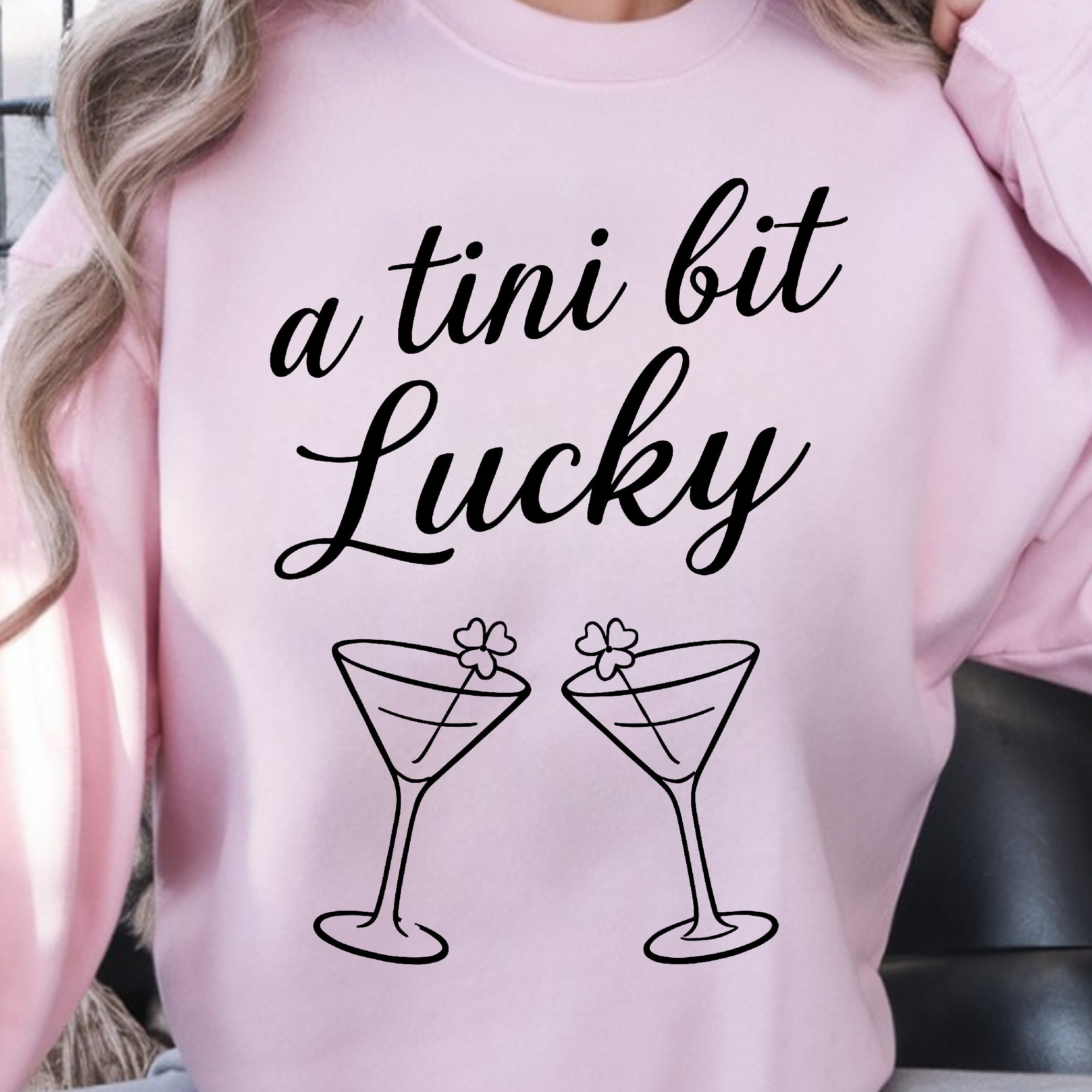 A Tini Bit Lucky Shirt, St. Patrick's Day T Shirt, Funny Lucky Tee navy Blue xl sweatshirt