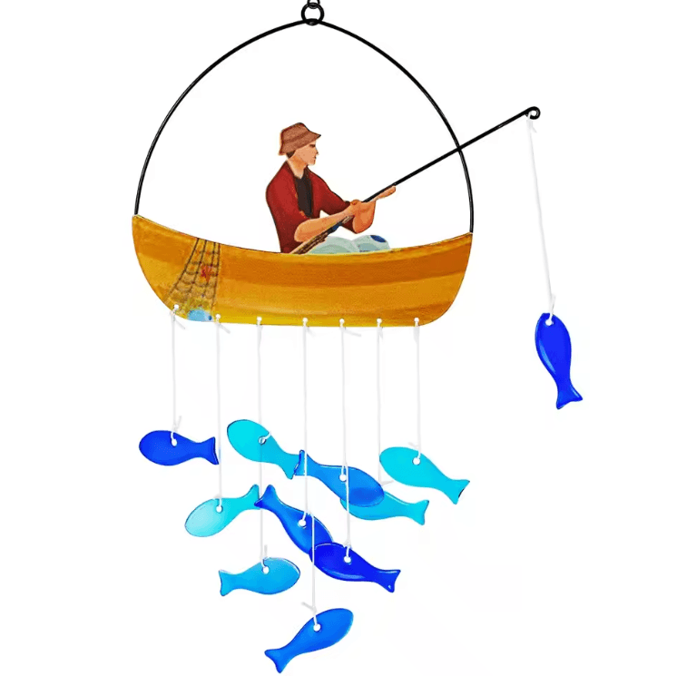 21 Blue Sea Glass Fish Wind Chimes Coastal Outdoor Hanging Garden Decor 21 Blue Sea Glass Fish Wind Chimes Coastal Outdoor Hanging Garden Decor