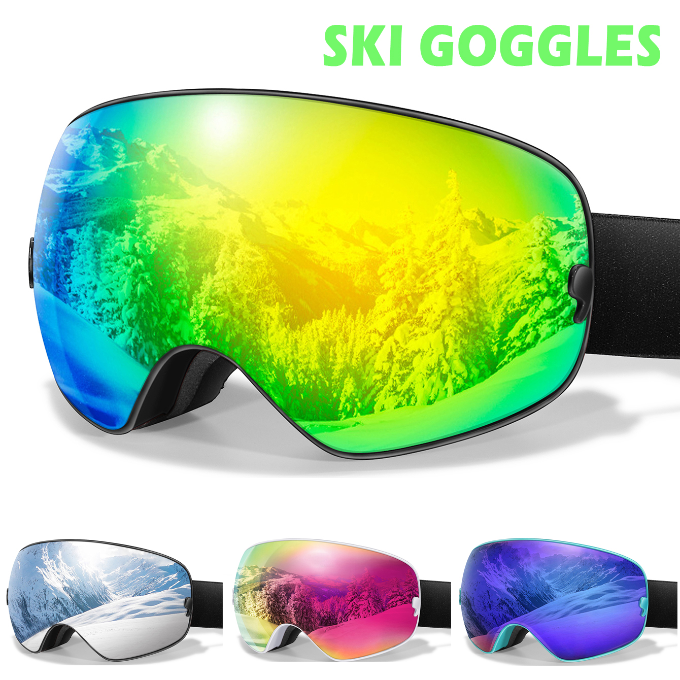 Anti Fog Ski Goggles With UV Protection For Men And Women Snowboard Snow Glasses c