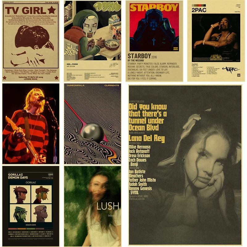 Modern Indie & Retro Music Album Aesthetic Art Print v a4