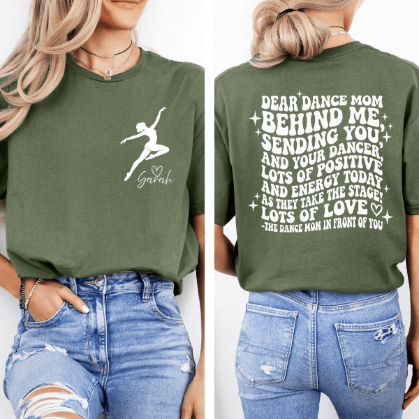 Personalized Dance Mom Shirt Custom Name Inspirational Quote Mom Tee lavender Pink xl sweatshirt