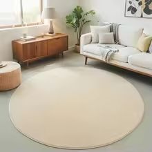 Round Coral Velvet Area Rug Extra Thick Non Slip Kids Play Mat Soft Floor Carpet light Camel 39.37x39.37in
