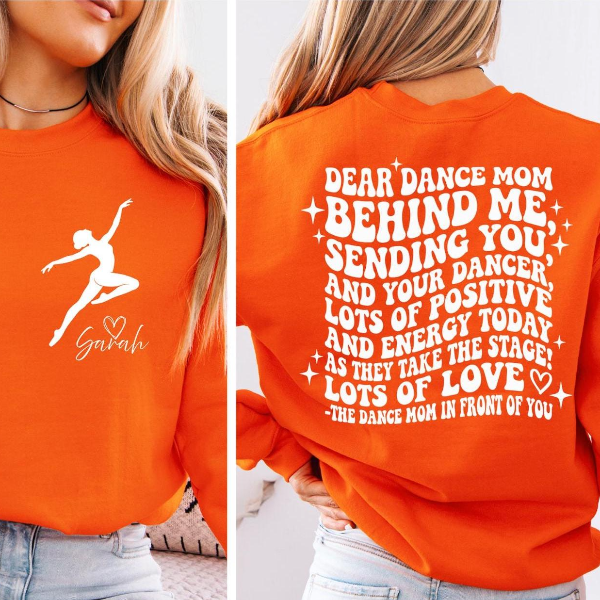 Personalized Dance Mom Crewneck Sweatshirt Custom Name Dancer Support Shirt navy 2xl sweatshirt