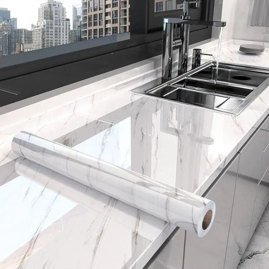 Marble Peel And Stick Wallpaper Waterproof Self Adhesive Wall Covering For Kitchen And Bathroom 7 23.62 Inches X 393.70 Inches