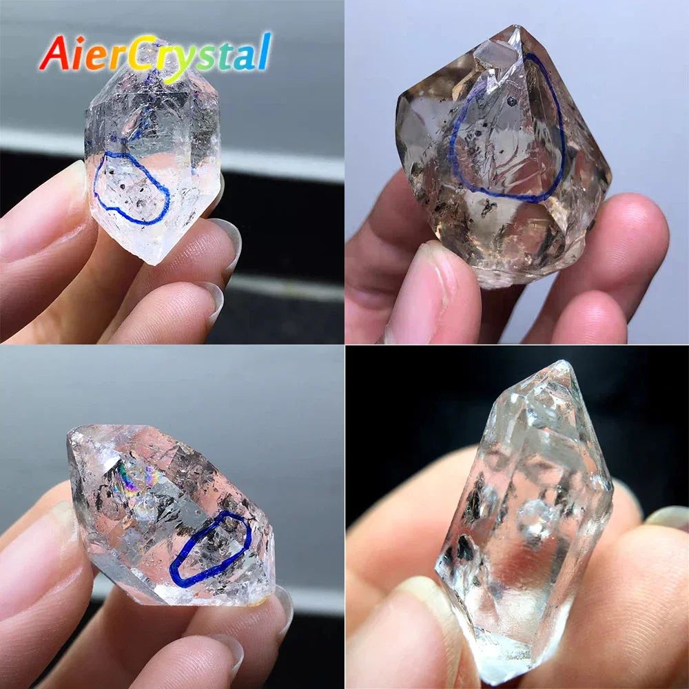 Herkimer Diamond Black Crystal Energy Stone For Reiki Healing & Decor random Above 40g