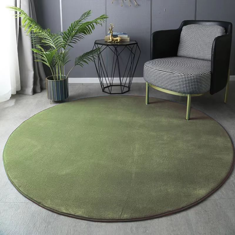 Soft Coral Velvet Round Rug Plush Coffee Table Carpet For Living Room And Kids Play Area dark Gray 47.24in