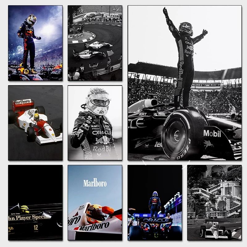 Vintage F1 Monaco Racing Car Canvas Print Formula 1 Wall Art Decor 12 20x30 Cm