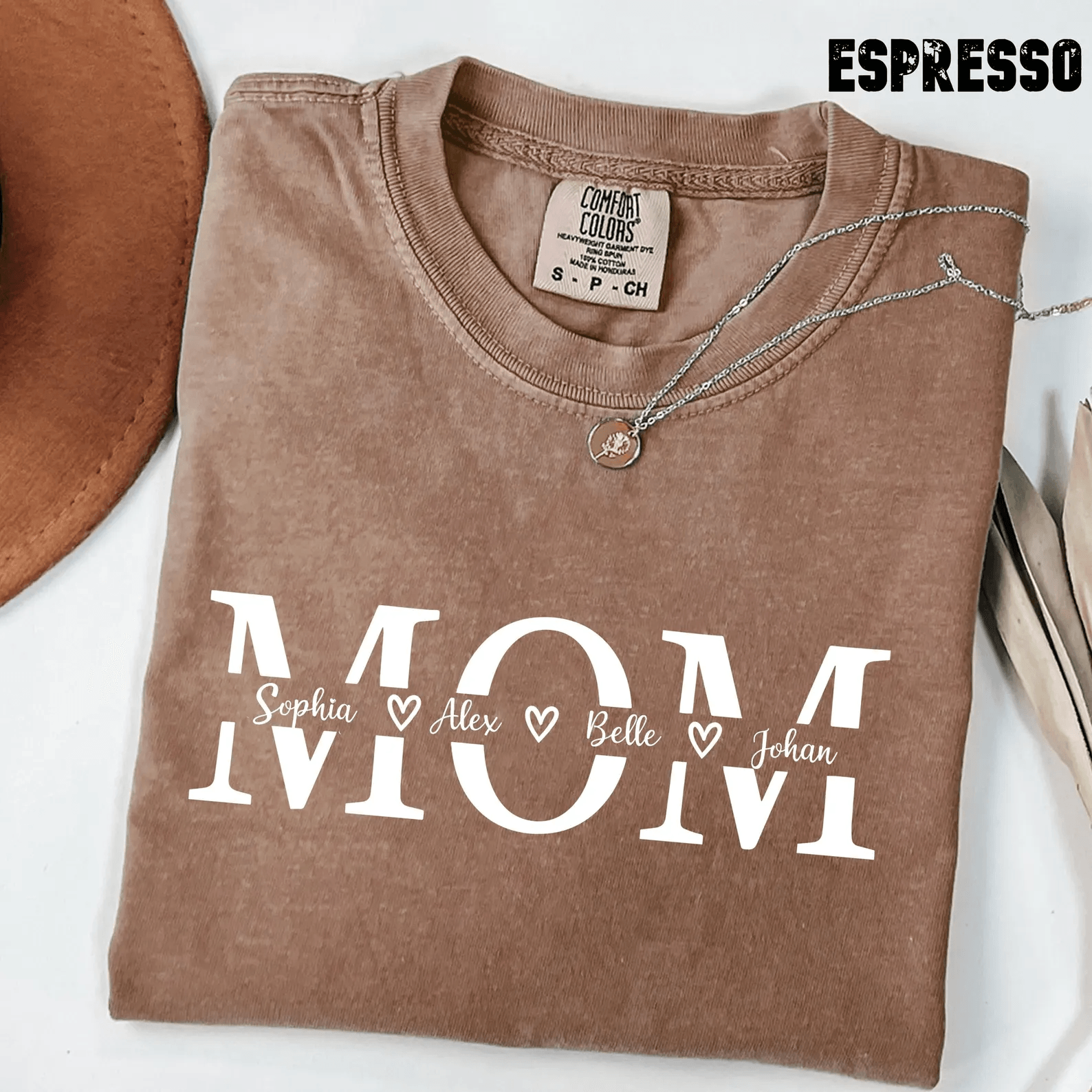 Custom Mom Shirt Comfort Colors Personalized Mama Name Gift Tee brown 2xl t Shirt