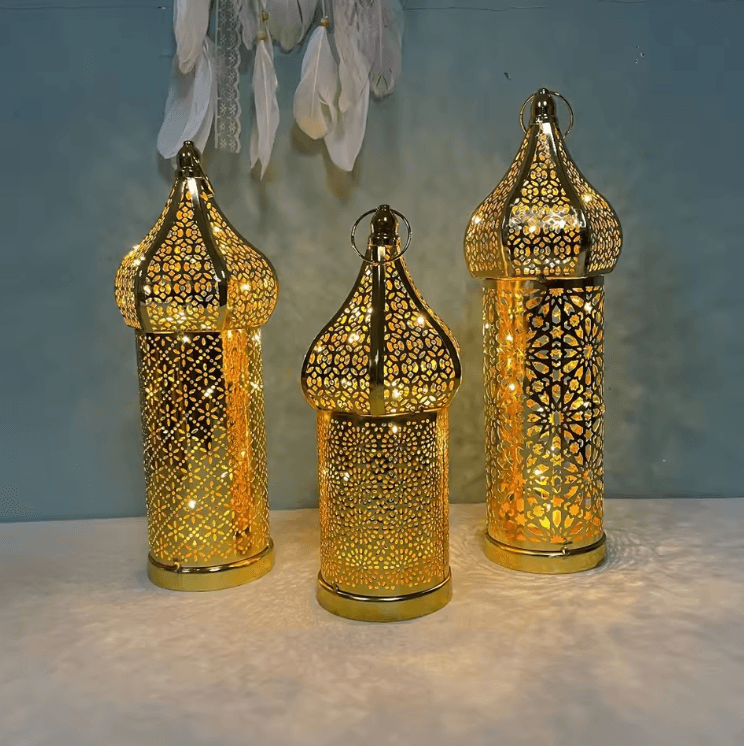 Elegant Moroccan Gold Lantern Hollow Iron Ramadan Light For Warm Home Ambiance s