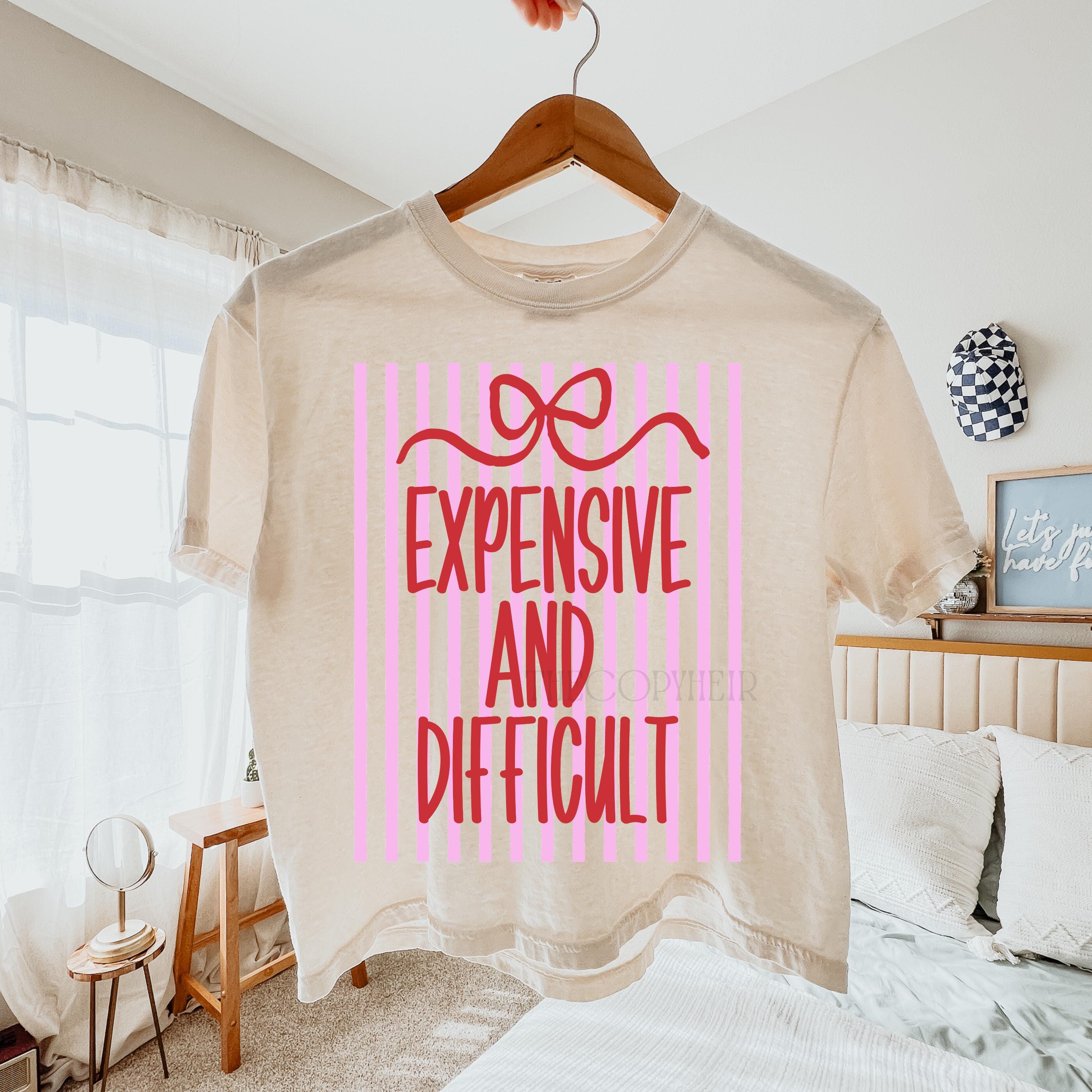 Expensive & Difficult T Shirt Preppy Coquette Striped Tee navy l t Shirt