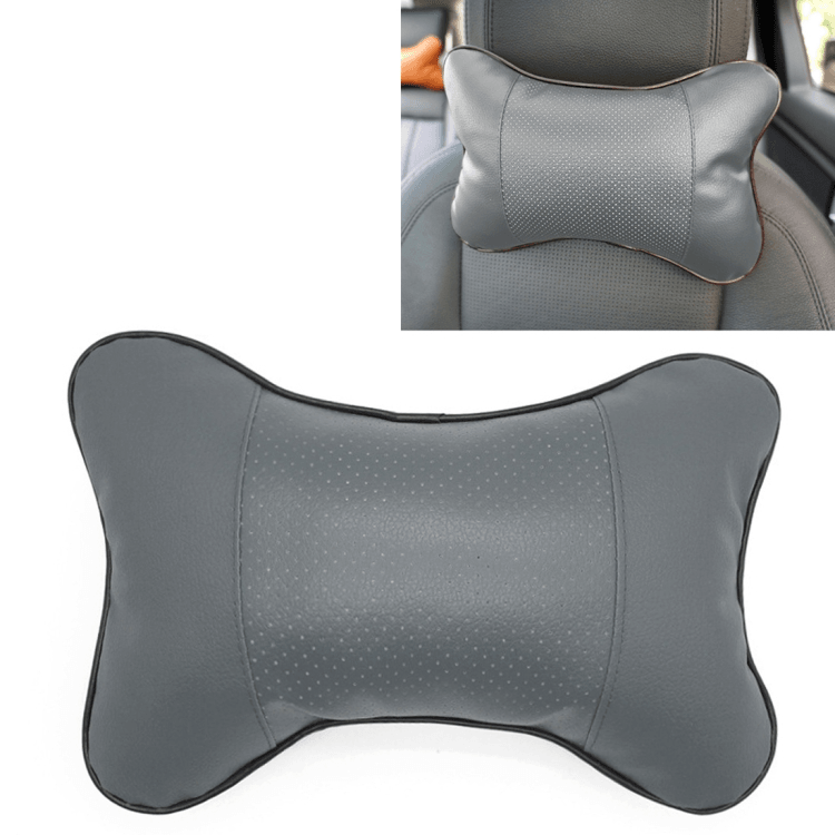 Ergonomic Car Neck Pillow Breathable Leather Headrest Cushion For Driving Comfort orange