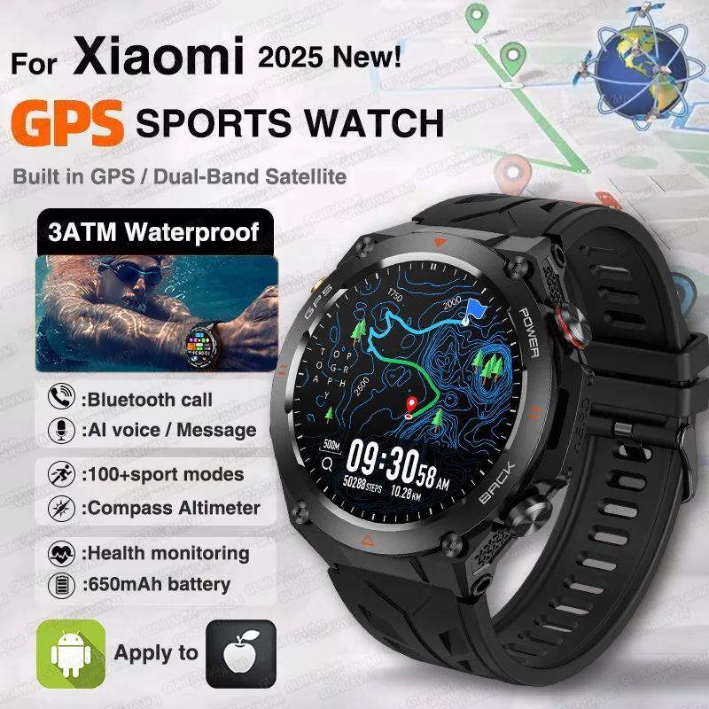 Xiaomi GPS Sports Smart Watch With Bluetooth Call black Mesh Belt 2a gps Sports Watch