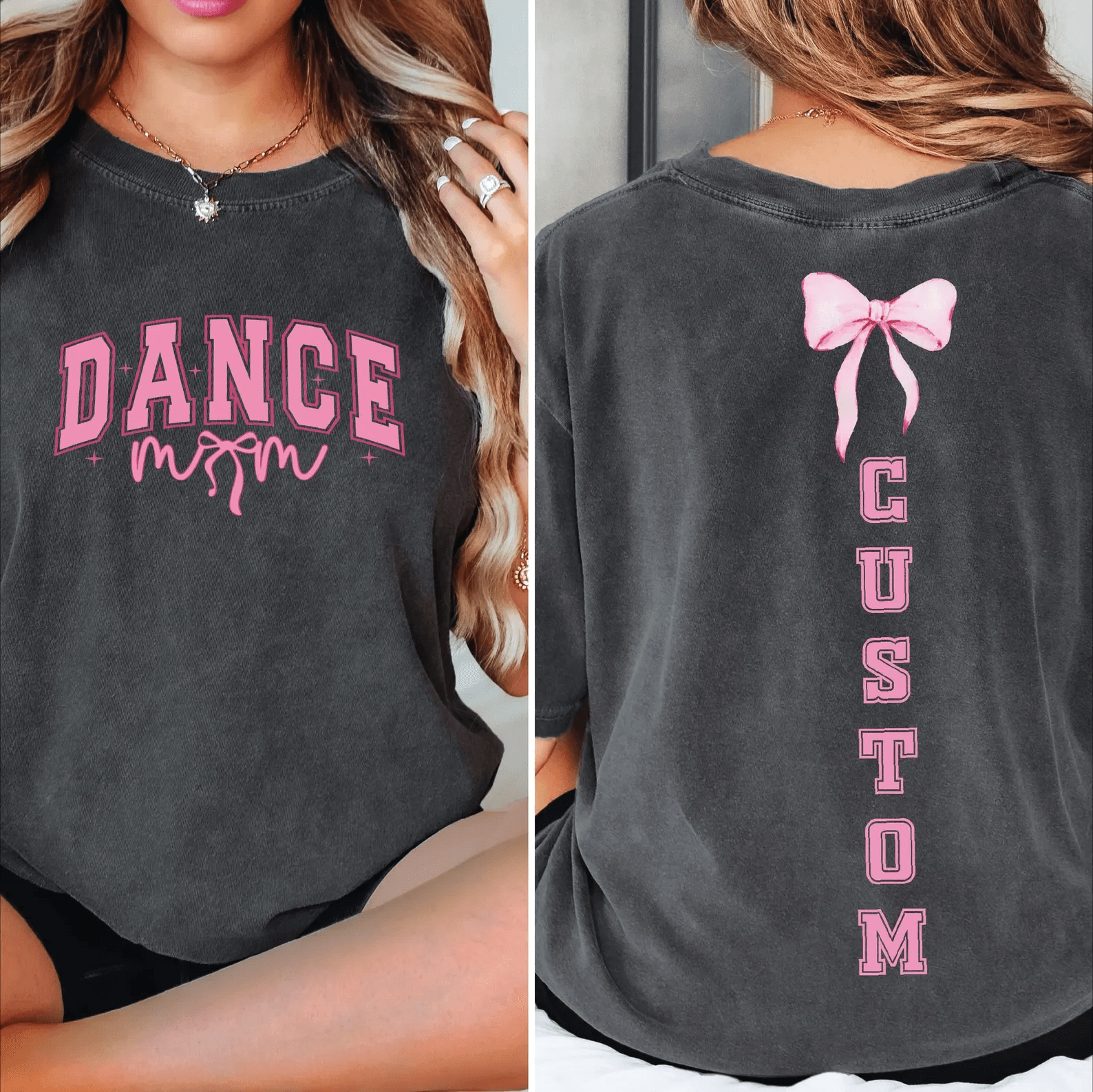 Custom Dance Mom Shirt Comfort Colors Bow Tee Personalized Dance Mom Gift yellow 2xl sweatshirt