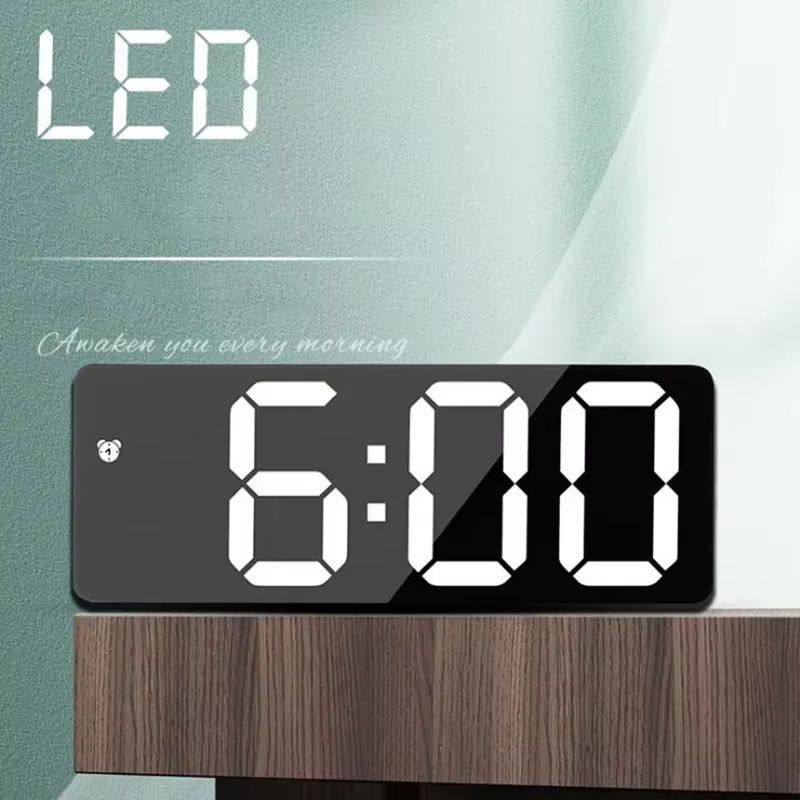 Smart Mirror LED Alarm Clock With Voice Control, Snooze And Night Mode dual Alarm Ww