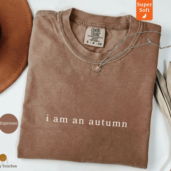 I Am An Autumn Shirt Cozy Vibes Tee Minimalist Fall Aesthetic Shirt Women navy s sweatshirt
