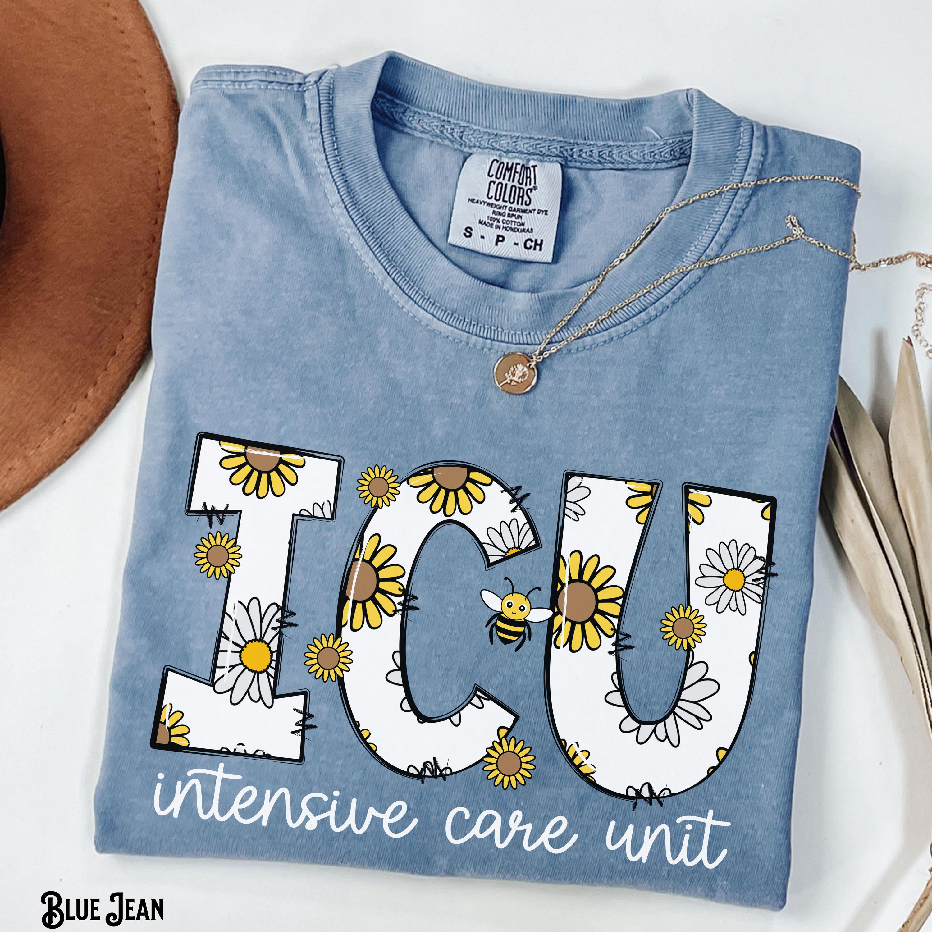 ICU Nurse Shirt Daisy Intensive Care Unit Graphic Tee Nurse Gift maroon 2xl t Shirt