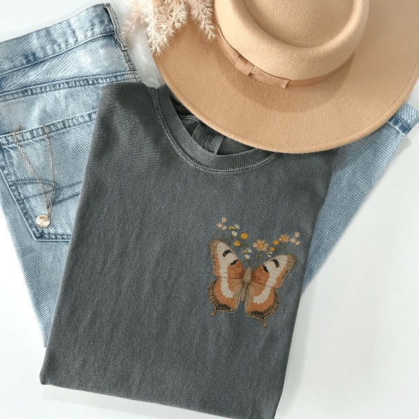 Vintage Butterfly T Shirt Botanical Tee Aesthetic Butterfly Shirt For Nature Lovers lavender Pink m sweatshirt