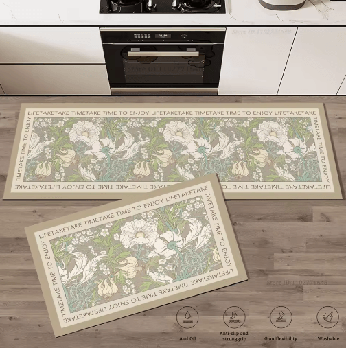 Floral Anti Fatigue Kitchen Rug Soft Non Slip Kitchen Mat For Comfort & Style ddb170 1 Style 40x60cm And 40x120cm