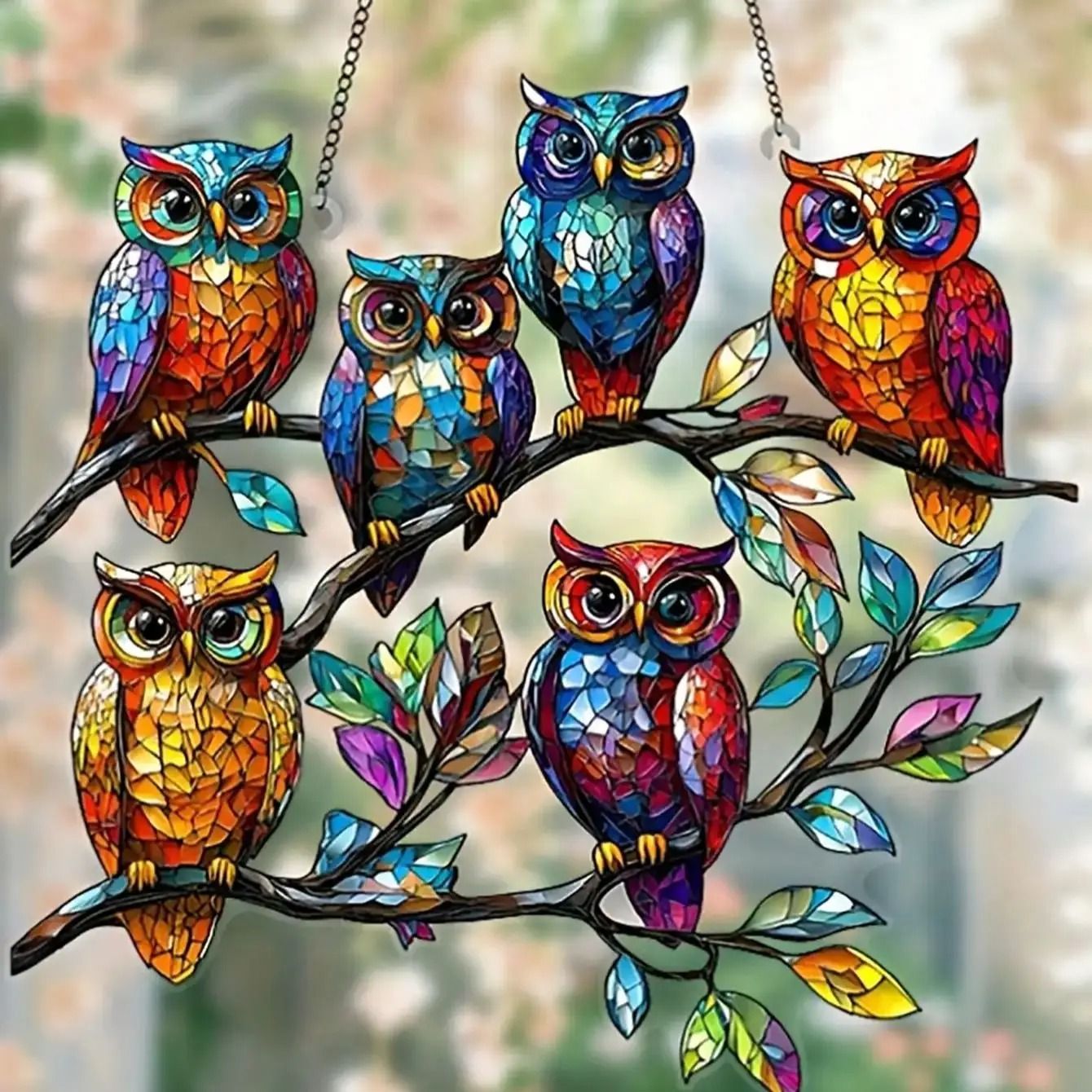 Colorful Owl Pendant Light Decorative Animal Hanging Lamp For Home Decor 20 Cm b