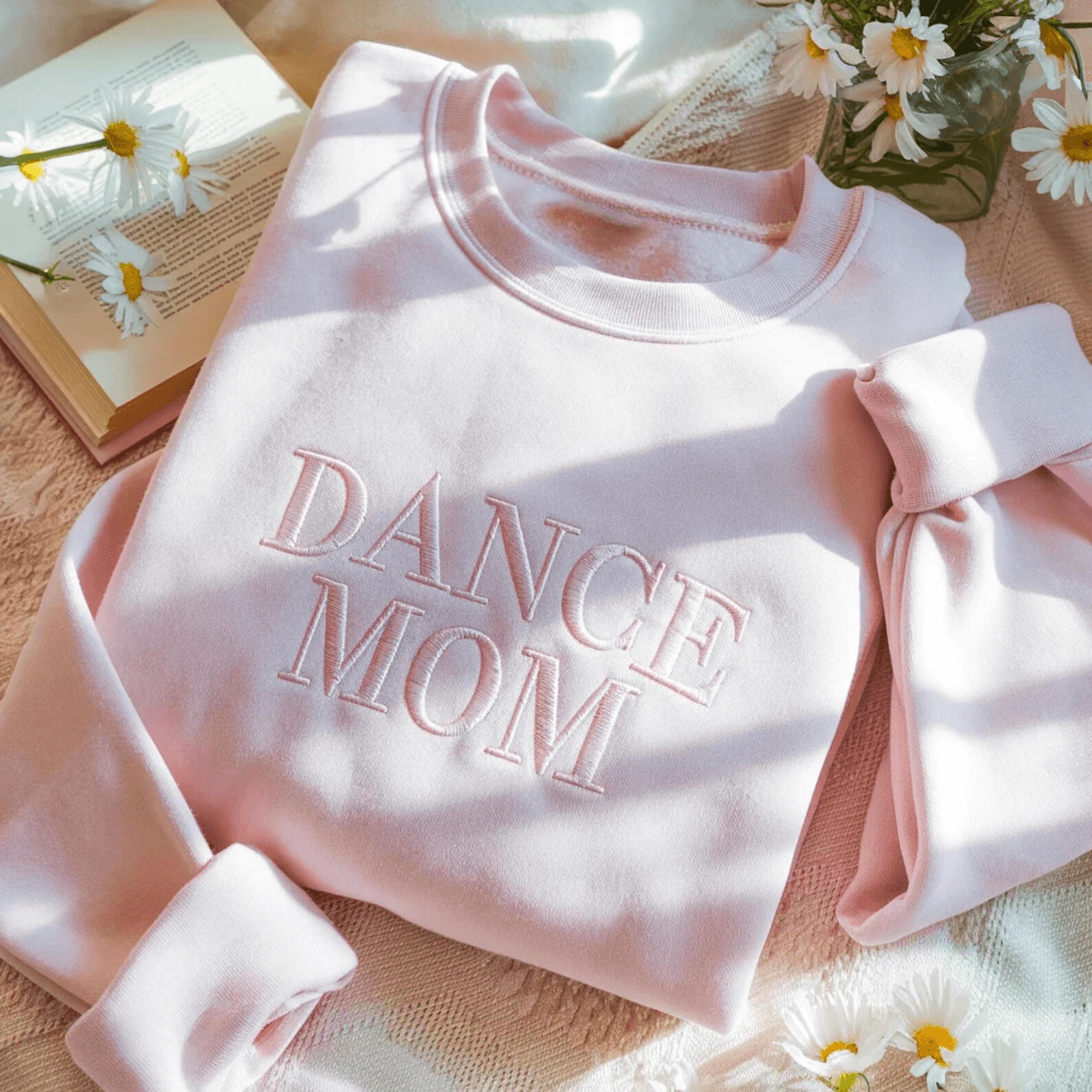 Embroidered Dance Mom Sweatshirt Personalized Team Crewneck Mothers Day Gift white xl sweatshirt