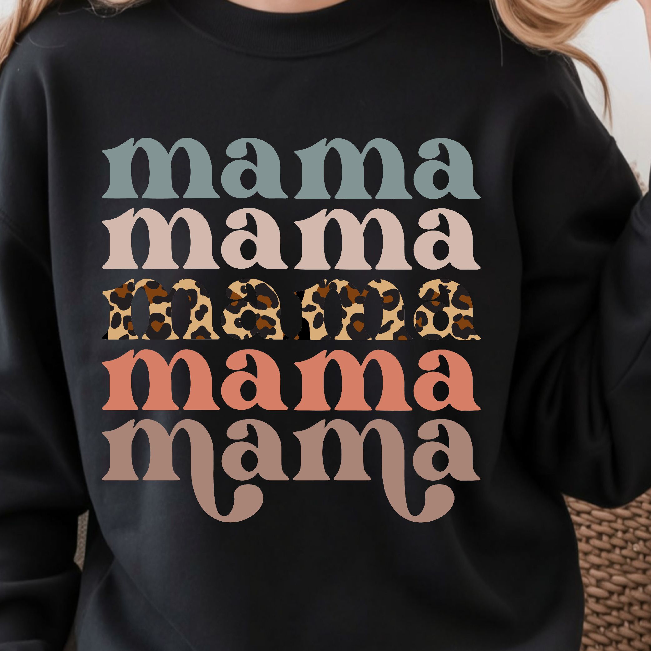 Retro Leopard Mama Shirt Motherhood Graphic Tee, Cute Mama Top navy Blue 2xl t Shirt