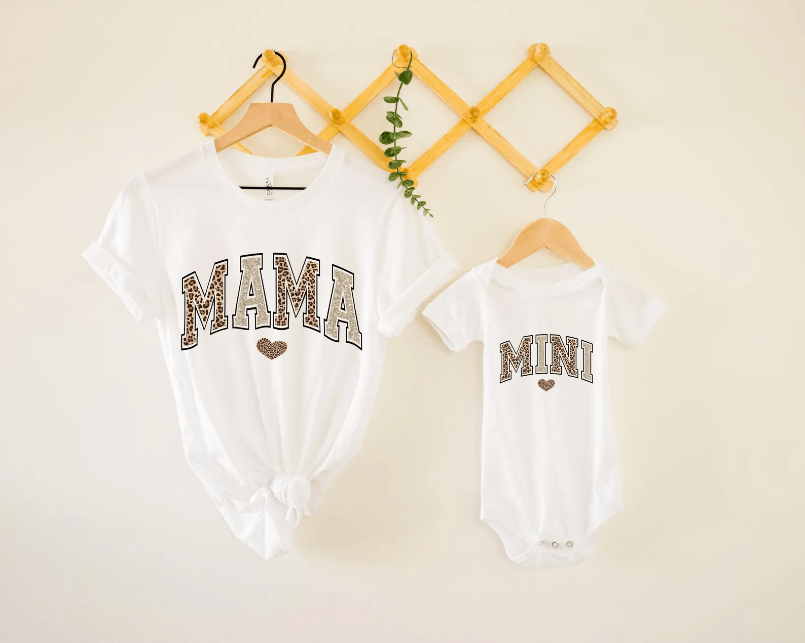 Mama And Mini Matching Gold Leopard Shirts Set maroon 3xl t Shirt