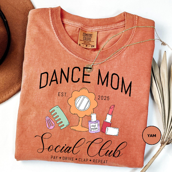 Custom Dance Mom Social Club Shirt, Gift For Competition Mom Shirt, Personalized Weekends Coffee And Dance Competition peach xl t Shirt