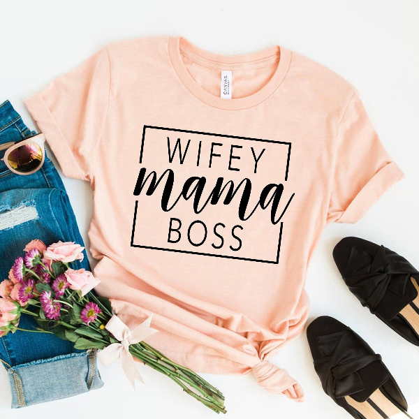 Mama Shirt Wifey Mama Boss Tee Working Mom Gift white s t Shirt