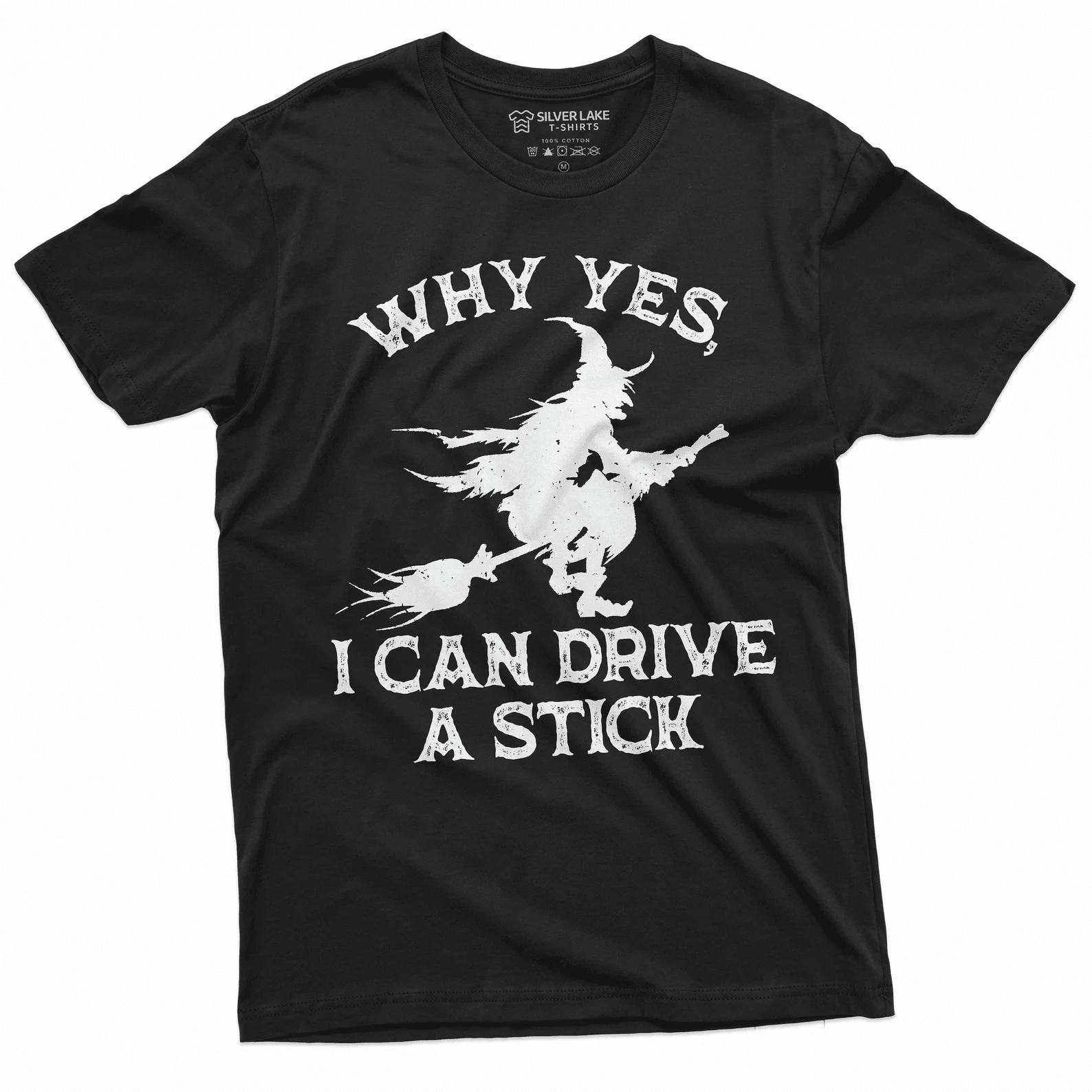 Funny Witch Shirt I Can Drive A Stick Halloween Tee mustard m sweatshirt