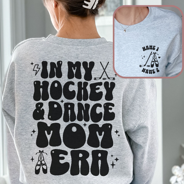 In My Hockey And Dance Mom Era T shirt Custom Ice Hockey Mom Dance Mom T shirt Personalized Name Shirt Personalize black 3xl t Shirt