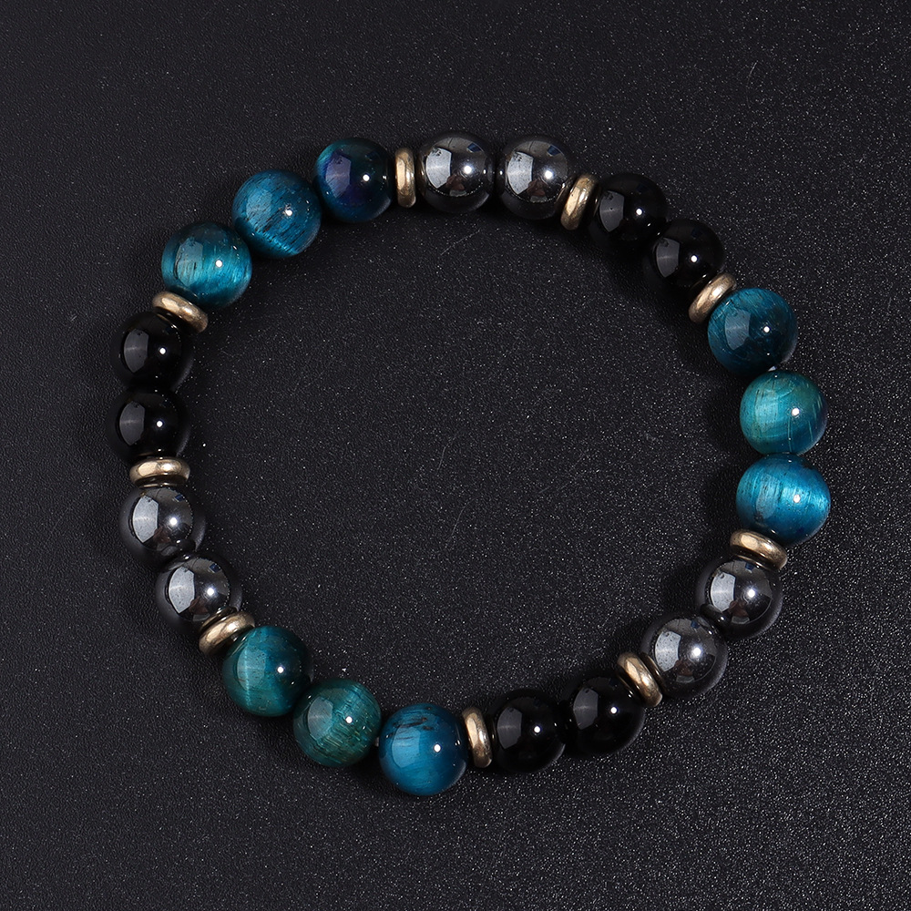 Blue Tiger Eye Bracelet Handmade Elastic Gemstone Bead Bracelet For Men And Women Daily Wear Blue Tiger Eye Bracelet Handmade Elastic Gemstone Bead Bracelet For Men And Women Daily Wear