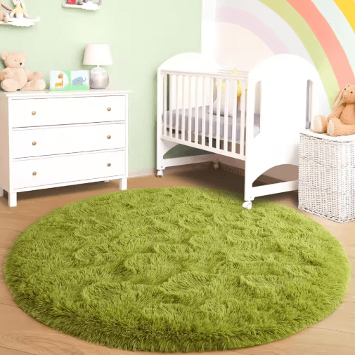 Ultra Soft Fluffy Round Rug Shaggy Area Rug For Bedroom Kids Room & Nursery white diameter 200cm