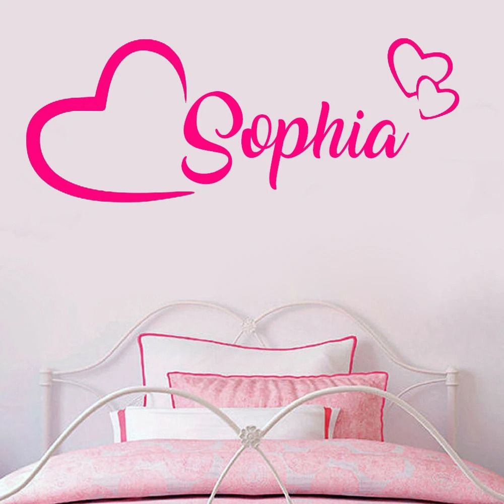 Personalized Name Wall Sticker Custom Vinyl Decal For Kids Room Nursery white 01 43x16 Cm