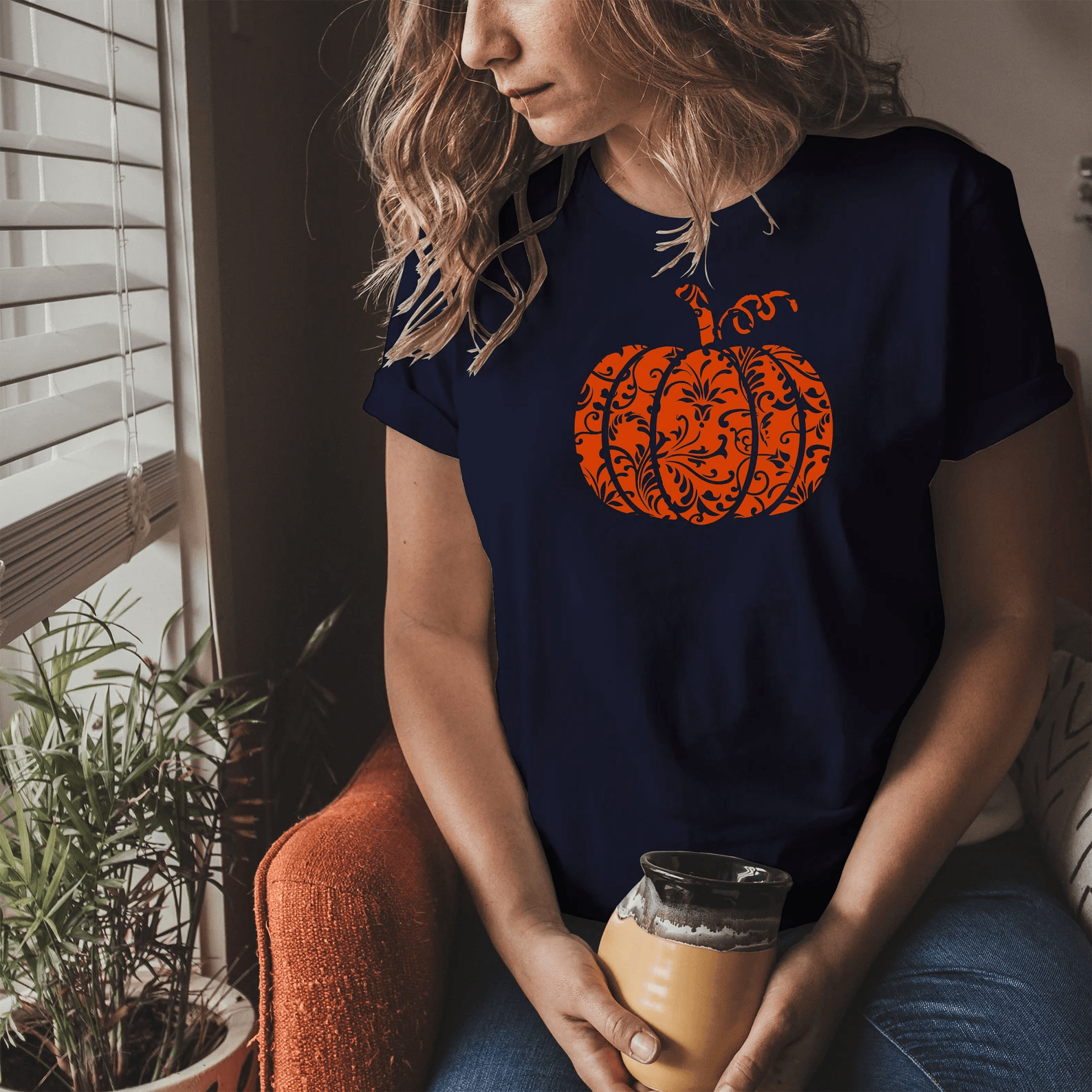 Floral Pumpkin Halloween Shirt Vintage Fall Aesthetic Graphic Tee Cute Autumn Gift For Women black l sweatshirt